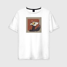 Женская футболка хлопок Oversize с принтом совиный дом:кинг в Кировске, 100% хлопок | свободный крой, круглый ворот, спущенный рукав, длина до линии бедер
 | бабочка | квадрат | кинг | монстр | череп