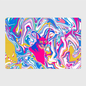 Магнитный плакат 3Х2 с принтом Floppa Art в Кировске, Полимерный материал с магнитным слоем | 6 деталей размером 9*9 см | Тематика изображения на принте: flopa | floppa | каракал | кот мем | мем с котом | русский кот | шлёпа