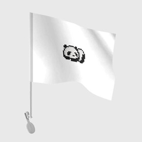 Флаг для автомобиля с принтом Панда в Кировске, 100% полиэстер | Размер: 30*21 см | art | pixel | pixelart | милаха | милая панда | панда | панда пиксель арт | пиксели | пиксель | пиксельарт | спящая панда