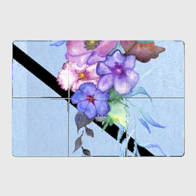 Магнитный плакат 3Х2 с принтом Акварель цветы в Кировске, Полимерный материал с магнитным слоем | 6 деталей размером 9*9 см | Тематика изображения на принте: flowers | акварель | букет | синий | цветы