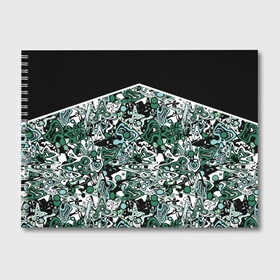 Альбом для рисования с принтом Черно-зеленые каракули в Кировске, 100% бумага
 | матовая бумага, плотность 200 мг. | абстрактный | каракули | креативный | мазня | разводы | черный и зеленый