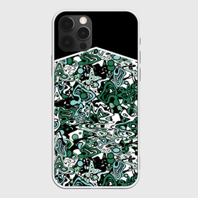Чехол для iPhone 12 Pro Max с принтом Черно-зеленые каракули в Кировске, Силикон |  | абстрактный | каракули | креативный | мазня | разводы | черный и зеленый