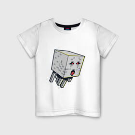 Детская футболка хлопок с принтом Майнкрафт Гаст Мaincraft Ghast в Кировске, 100% хлопок | круглый вырез горловины, полуприлегающий силуэт, длина до линии бедер | ghast | maincraft | mob | pixel | unit | гаст | гасты | маинкрафт | майнкрафт | моб | персонаж | пиксели