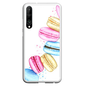 Чехол для Honor P30 с принтом Macarons. Нежный десерт в Кировске, Силикон | Область печати: задняя сторона чехла, без боковых панелей | акварель | акварельные | десерт | десерты | макаронс | макаруны | пирожное | пирожные | разноцветные | сладости