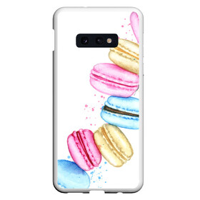 Чехол для Samsung S10E с принтом Macarons. Нежный десерт в Кировске, Силикон | Область печати: задняя сторона чехла, без боковых панелей | акварель | акварельные | десерт | десерты | макаронс | макаруны | пирожное | пирожные | разноцветные | сладости