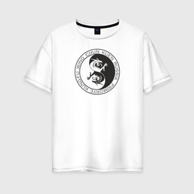 Женская футболка хлопок Oversize с принтом Клуб 5 Зверей в Кировске, 100% хлопок | свободный крой, круглый ворот, спущенный рукав, длина до линии бедер
 | вин чун | вин чун куэн | китайский дракон | кунг фу | ушу