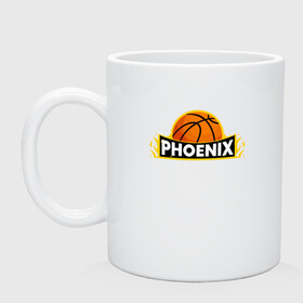 Кружка керамическая с принтом Phoenix Basketball в Кировске, керамика | объем — 330 мл, диаметр — 80 мм. Принт наносится на бока кружки, можно сделать два разных изображения | basketball | mvp | nba | phoenix | sport | streetball | suns | аризона | баскетбол | игра | крис пол | мяч | нба | санс | спорт | стритбол | тренер | финикс | чемпион