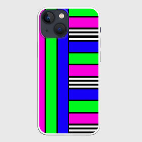 Чехол для iPhone 13 mini с принтом Полосатый яркий летний узор в Кировске,  |  | ассиметричный | детский | зеленый | малиновый | модный | молодежный | синий | современный | универсальный | яркий узор