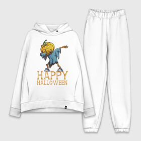 Женский костюм хлопок Oversize с принтом Happy Halloween в Кировске,  |  | dab | eyes | gesture | halloween | holiday | hype | pumpkin | rag | глаза | жест | праздник | рваньё | тыква | хайп | хэллоуин