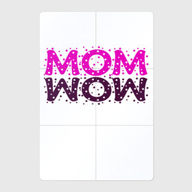 Магнитный плакат 2Х3 с принтом MOM в Кировске, Полимерный материал с магнитным слоем | 6 деталей размером 9*9 см | mom | wow | женское | мама | розовый | текст