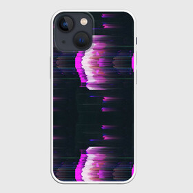 Чехол для iPhone 13 mini с принтом Розовый глитч в Кировске,  |  | vhs | белый шум | глитч | неон | плёнка | текстура