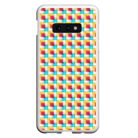 Чехол для Samsung S10E с принтом Красочные кубы в Кировске, Силикон | Область печати: задняя сторона чехла, без боковых панелей | Тематика изображения на принте: квадраты | кубы | паттерн | пиксели | разноцветный