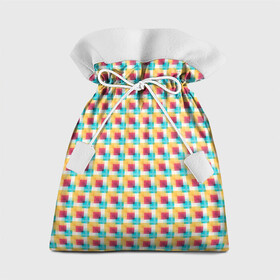 Подарочный 3D мешок с принтом Красочные кубы в Кировске, 100% полиэстер | Размер: 29*39 см | Тематика изображения на принте: квадраты | кубы | паттерн | пиксели | разноцветный