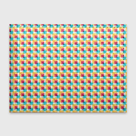 Обложка для студенческого билета с принтом Красочные кубы в Кировске, натуральная кожа | Размер: 11*8 см; Печать на всей внешней стороне | Тематика изображения на принте: квадраты | кубы | паттерн | пиксели | разноцветный