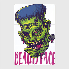 Магнитный плакат 2Х3 с принтом Beauty Face в Кировске, Полимерный материал с магнитным слоем | 6 деталей размером 9*9 см | beauty | eyes | face | fear | halloween | holiday | horror | humor | hype | jaw | joke | monster | teeth | zombie | глаза | зомби | зубы | лицп | монстер франкенштейна | монстр | пасть | праздник | ужас | хайп | хэллоуин | шутка | юмор