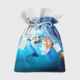 Подарочный 3D мешок с принтом ПЛЫВУЩАЯ ЛИСИЧКА в Кировске, 100% полиэстер | Размер: 29*39 см | animal | art | fox | swim | water | вода | животные | звери | красота | лиса | лисичка | плутовка | река | рисунок | рыжая | фыр фыр