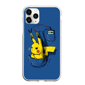 Чехол для iPhone 11 Pro Max матовый с принтом Пикачу - зарядка в Кировске, Силикон |  | anime | pikachu | pokemon | poket monster | poketmon | аниме | анимэ | карманные монстры | пикачу | покемон