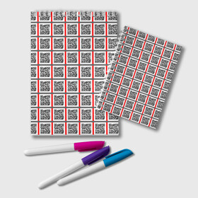 Блокнот с принтом Почитай Игнатова QR в Кировске, 100% бумага | 48 листов, плотность листов — 60 г/м2, плотность картонной обложки — 250 г/м2. Листы скреплены удобной пружинной спиралью. Цвет линий — светло-серый
 | Тематика изображения на принте: code | qr | square | квадраты | клетка | код | узор