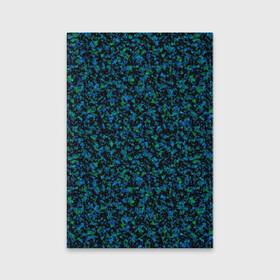 Обложка для паспорта матовая кожа с принтом Абстрактный зелено-синий узор  в Кировске, натуральная матовая кожа | размер 19,3 х 13,7 см; прозрачные пластиковые крепления | Тематика изображения на принте: абстрактный | вкрапления | зеленый | молодежный | мраморный | синий | современный | черный и синий