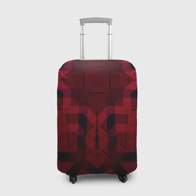Чехол для чемодана 3D с принтом Темно-красный геометрический  в Кировске, 86% полиэфир, 14% спандекс | двустороннее нанесение принта, прорези для ручек и колес | Тематика изображения на принте: абстрактный | геометрические фигуры | креативный | модный | молодежный | популярный | современный | темно красный