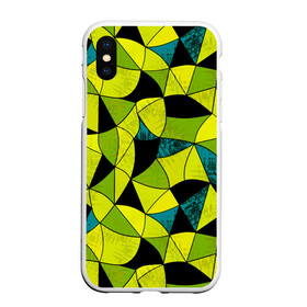Чехол для iPhone XS Max матовый с принтом Гранжевый яркий зеленый  в Кировске, Силикон | Область печати: задняя сторона чехла, без боковых панелей | абстрактный | гранжевая текстура | зеленый | летний | молодежный | современный | ярко желтый
