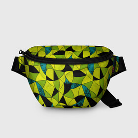 Поясная сумка 3D с принтом Гранжевый яркий зеленый  в Кировске, 100% полиэстер | плотная ткань, ремень с регулируемой длиной, внутри несколько карманов для мелочей, основное отделение и карман с обратной стороны сумки застегиваются на молнию | Тематика изображения на принте: абстрактный | гранжевая текстура | зеленый | летний | молодежный | современный | ярко желтый