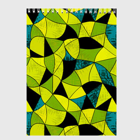Скетчбук с принтом Гранжевый яркий зеленый  в Кировске, 100% бумага
 | 48 листов, плотность листов — 100 г/м2, плотность картонной обложки — 250 г/м2. Листы скреплены сверху удобной пружинной спиралью | абстрактный | гранжевая текстура | зеленый | летний | молодежный | современный | ярко желтый