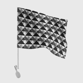 Флаг для автомобиля с принтом Современный геометрический  в Кировске, 100% полиэстер | Размер: 30*21 см | абстрактный | геометрический фигуры | модный | полигональный | популярный | треугольники | черно белый