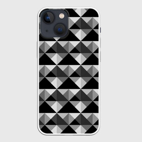 Чехол для iPhone 13 mini с принтом Современный геометрический в Кировске,  |  | абстрактный | геометрический фигуры | модный | полигональный | популярный | треугольники | черно белый