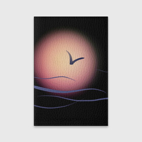 Обложка для паспорта матовая кожа с принтом Солнечный шар в Кировске, натуральная матовая кожа | размер 19,3 х 13,7 см; прозрачные пластиковые крепления | sea | sun | закат | море | небо | птицы | солнце | чайки