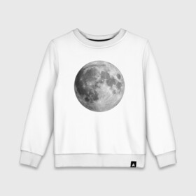 Детский свитшот хлопок с принтом Полнолуние Лунная фаза  в Кировске, 100% хлопок | круглый вырез горловины, эластичные манжеты, пояс и воротник | луна | луна круглая | лунная фаза | планета | полнолуние