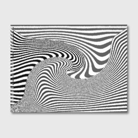 Альбом для рисования с принтом Черно белый мозаичный узор в Кировске, 100% бумага
 | матовая бумага, плотность 200 мг. | волна | мозаика | мозаичная картина | серый | узор | черно белый | черный и белый