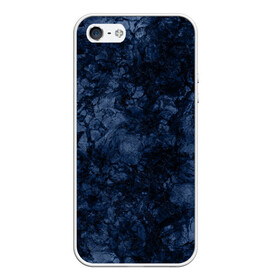 Чехол для iPhone 5/5S матовый с принтом Темно-синяя текстура камня  в Кировске, Силикон | Область печати: задняя сторона чехла, без боковых панелей | абстрактный | модный | молодежный | мрамор | мраморный узор | синий | современный