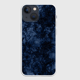 Чехол для iPhone 13 mini с принтом Темно синяя текстура камня в Кировске,  |  | абстрактный | модный | молодежный | мрамор | мраморный узор | синий | современный
