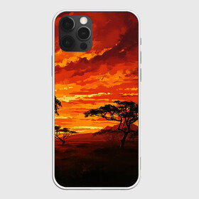 Чехол для iPhone 12 Pro Max с принтом АФРИКАНСКАЯ САВАННА в Кировске, Силикон |  | африка | деревья | живопись | закат | засуха | искуство | облака | пейзаж | пустыня | рисунок | саванна