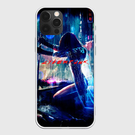 Чехол для iPhone 12 Pro Max с принтом cyberpunk девушка с катаной в Кировске, Силикон |  | Тематика изображения на принте: город | девушка | дождь | катана | машины | найтсити | неон