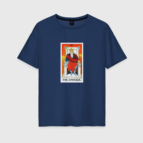 Женская футболка хлопок Oversize с принтом Император I Карта Таро в Кировске, 100% хлопок | свободный крой, круглый ворот, спущенный рукав, длина до линии бедер
 | император | карты | магия | старшие арканы | таро | таро райдера уэйта | хозяин | эзотерика