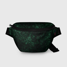 Поясная сумка 3D с принтом Темно-зеленый мраморный узор  в Кировске, 100% полиэстер | плотная ткань, ремень с регулируемой длиной, внутри несколько карманов для мелочей, основное отделение и карман с обратной стороны сумки застегиваются на молнию | абстрактный | велюровый | зеленый | каменный | мрамор | современный | текстура камня | темный зеленый