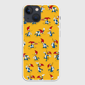 Чехол для iPhone 13 mini с принтом Такой разный Дятел Вуди в Кировске,  |  | animals | cartoon | character | head | laughter | pattern | woody woodpecker | дятел вуди | животные | мультики | паттерн | персонаж | смех | узор