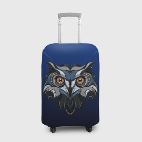 Чехол для чемодана 3D с принтом Сова в Кировске, 86% полиэфир, 14% спандекс | двустороннее нанесение принта, прорези для ручек и колес | bird | owl | predator | птица | сова | хищник