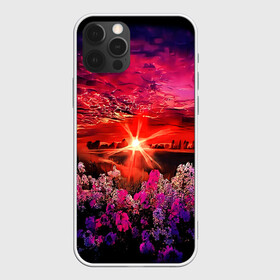 Чехол для iPhone 12 Pro Max с принтом МАЛИНОВЫЙ ЗАКАТ в Кировске, Силикон |  | деревья | лес | луг | лучи | небо | облака | пейзаж | поле | природа | рисунок | солнце | цветы