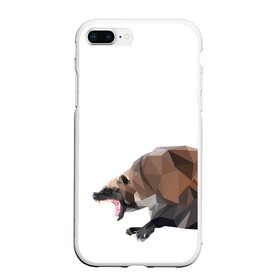 Чехол для iPhone 7Plus/8 Plus матовый с принтом Росомаха в Кировске, Силикон | Область печати: задняя сторона чехла, без боковых панелей | животное | зверь | злость | куница | медведь | милое животное | полигональный | росомаха | собака