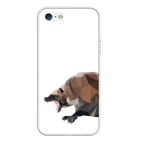 Чехол для iPhone 5/5S матовый с принтом Росомаха в Кировске, Силикон | Область печати: задняя сторона чехла, без боковых панелей | животное | зверь | злость | куница | медведь | милое животное | полигональный | росомаха | собака