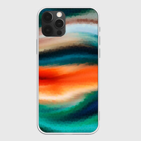 Чехол для iPhone 12 Pro с принтом Мозаичный абстрактный узор  в Кировске, силикон | область печати: задняя сторона чехла, без боковых панелей | зеленый | мозаичная текстура | оранжевый | разноцветный | современный | узор