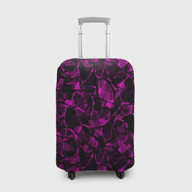 Чехол для чемодана 3D с принтом Абстрактный узор цвета фуксия в Кировске, 86% полиэфир, 14% спандекс | двустороннее нанесение принта, прорези для ручек и колес | детский | лиловый | молодежный | популярный | современный | темный лиловый | фуксия | черный и бордовый
