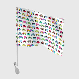 Флаг для автомобиля с принтом Веселые машинки  в Кировске, 100% полиэстер | Размер: 30*21 см | веселый узор | детские игрушки | детский узор | малышам | мальчикам | машины | разноцветные машины