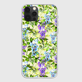Чехол для iPhone 12 Pro Max с принтом Глициния на бежевом фоне в Кировске, Силикон |  | акварель | акварельный | беж | бежевый | глициния | женственная | женственный | листва | листья | сад | цветочки | цветочный | цветы