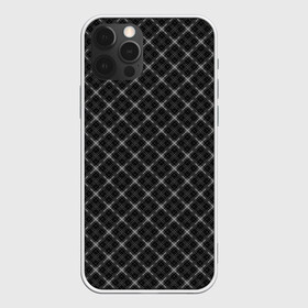 Чехол для iPhone 12 Pro с принтом Серо-черный плед  в Кировске, силикон | область печати: задняя сторона чехла, без боковых панелей | клетка | клетчатый узор | молодежный | мужской | рубашечный | серный | черный | шотландка