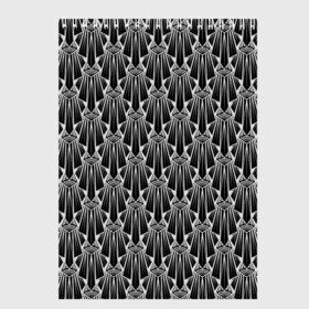 Скетчбук с принтом Узор Арт деко  в Кировске, 100% бумага
 | 48 листов, плотность листов — 100 г/м2, плотность картонной обложки — 250 г/м2. Листы скреплены сверху удобной пружинной спиралью | абстрактный | арт деко | геометрический | деко | модный | популярный | современный | черно белый