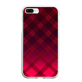 Чехол для iPhone 7Plus/8 Plus матовый с принтом Геометрический абстрактный узо в Кировске, Силикон | Область печати: задняя сторона чехла, без боковых панелей | Тематика изображения на принте: абстрактный | геометрический | градиентный | клетчатый | красный | красный в клетку | плед | темный красный
